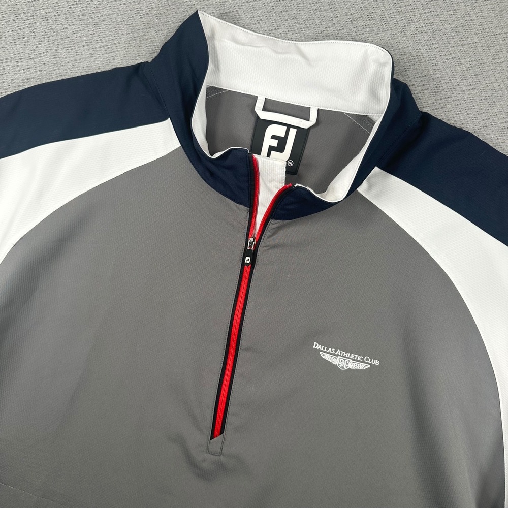 FootJoy Windshirt Mens 2XL 1/4 Zip Short Sleeve Windbreaker Dallas Athletic Club
